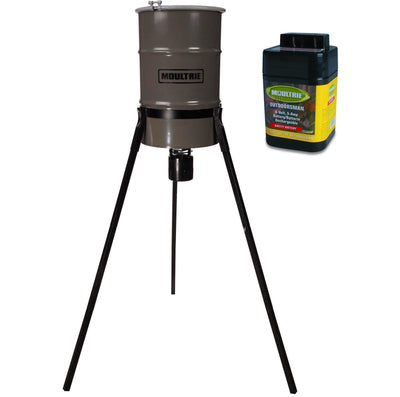 MOULTRIE 30 Gallon Pro-Hunter 360° Metal Tripod Deer Feeder w/Timer & 6V Battery