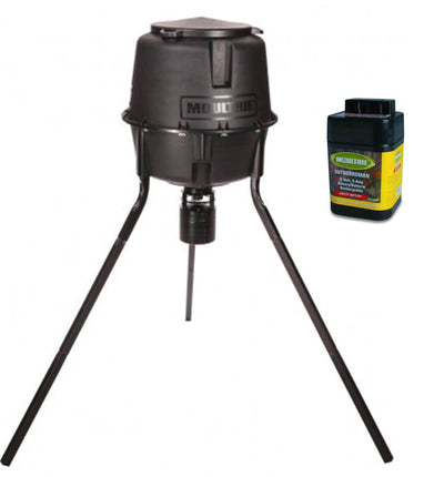 NEW MOULTRIE 30 Gallon Classic 360° Photocell Tripod Deer Feeder w/6V Battery