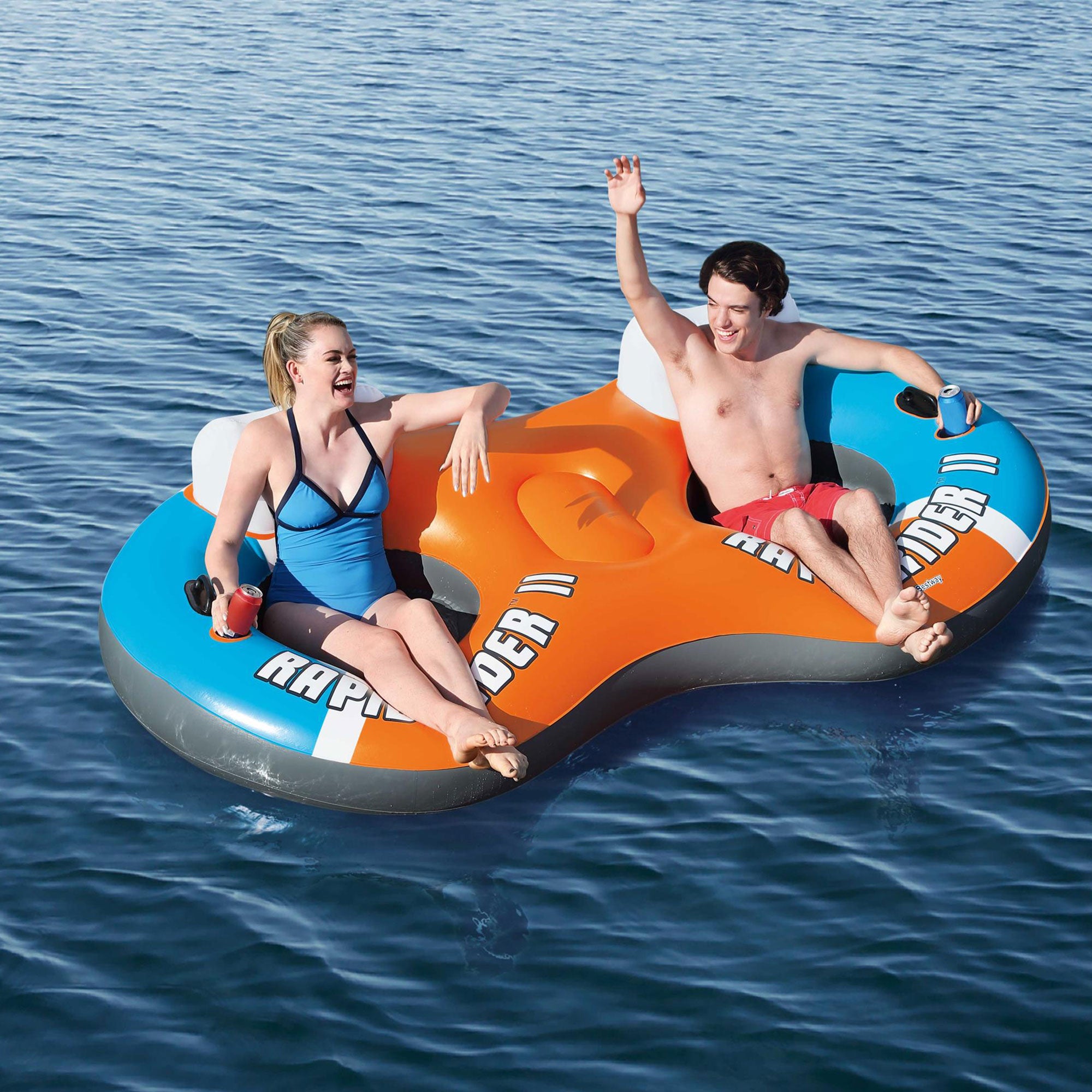 Bestway Rapid Rider Inflatable 2 Person River Raft Tube, Color May Vary (2 Pack)