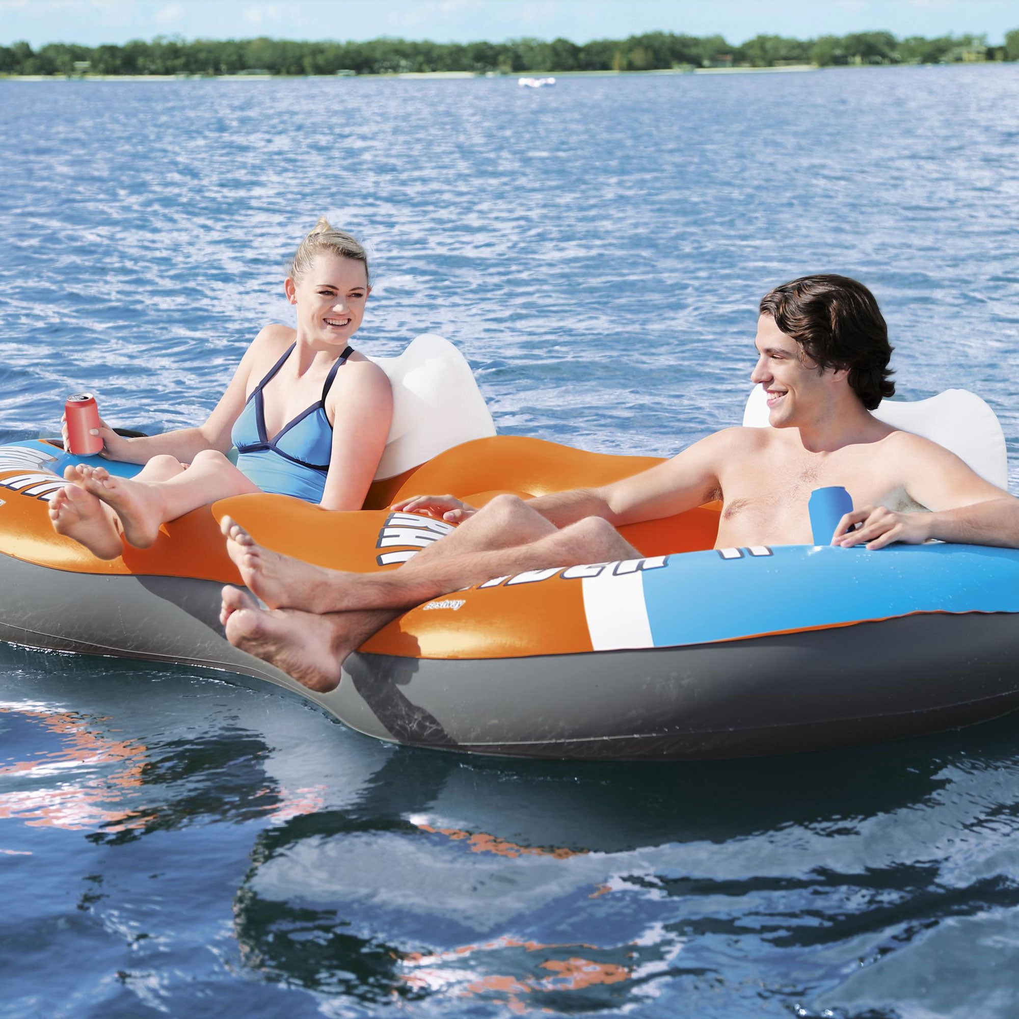 Bestway Rapid Rider Inflatable 2 Person River Raft Tube, Color May Vary (2 Pack)