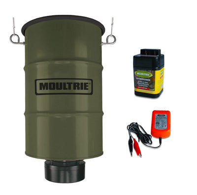 NEW! MOULTRIE 30 Gallon Pro Magnum Hanging Deer Feeder w/ 6V Battery & Charger