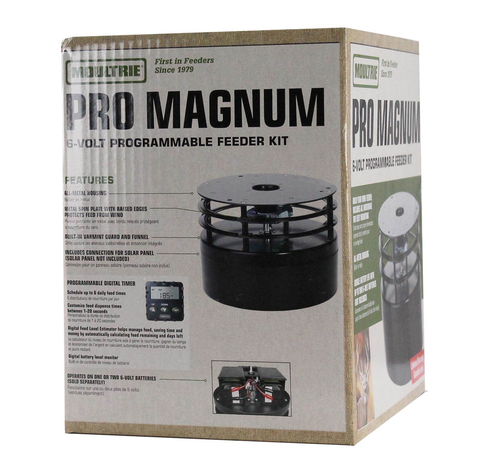 MOULTRIE 30 Gallon Pro Magnum Hanging Deer Feeder w/ 6V Battery & Solar Panel