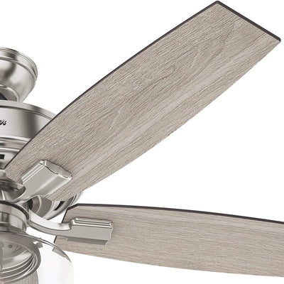 Hunter Bennett 52" Quiet Ceiling Fan with LED Light and Remote Control, Silver