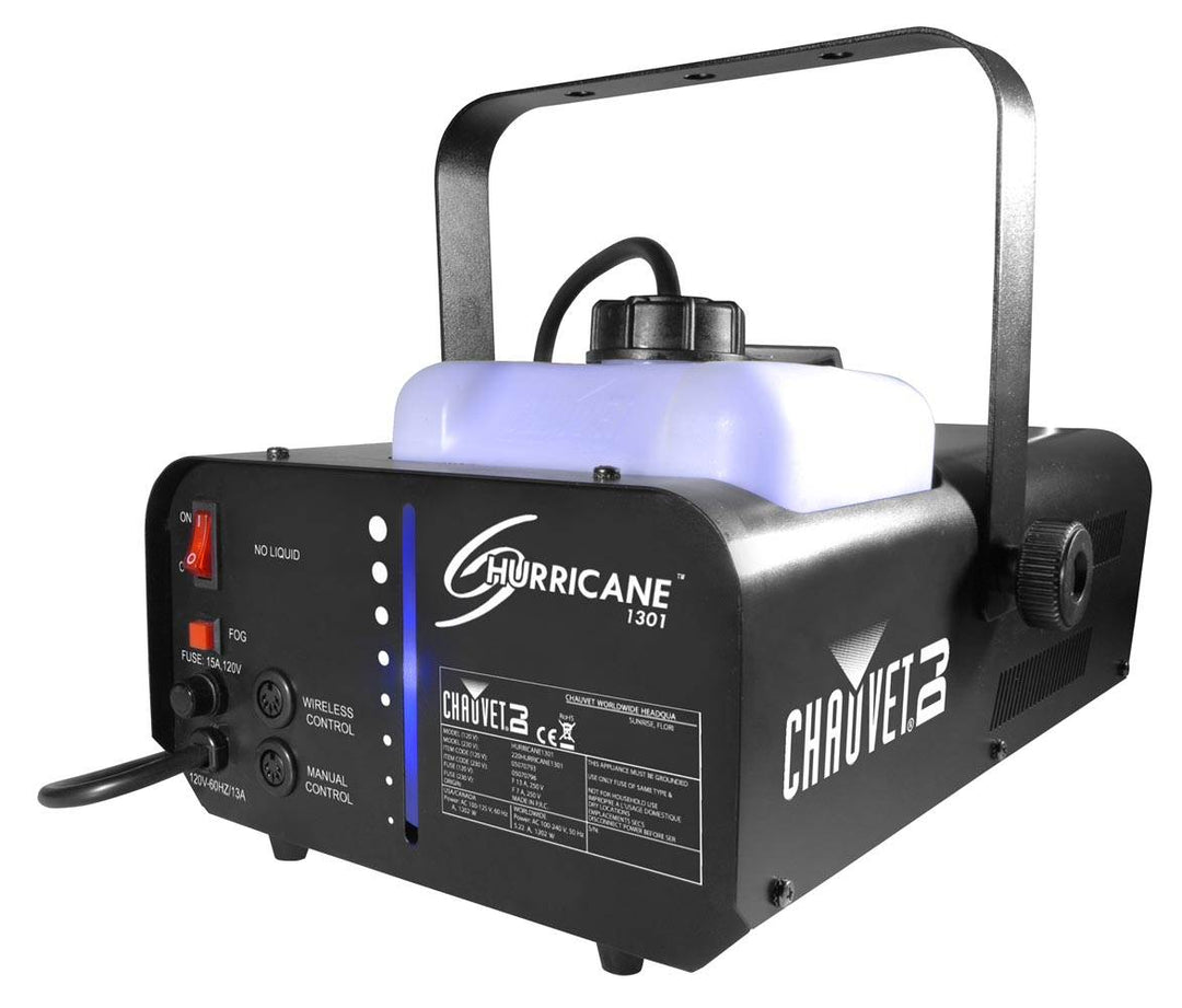 CHAUVET Hurricane H1301 Pro Fog/Smoke Machine + 1 Gallon FJU Fog Fluid & Remote