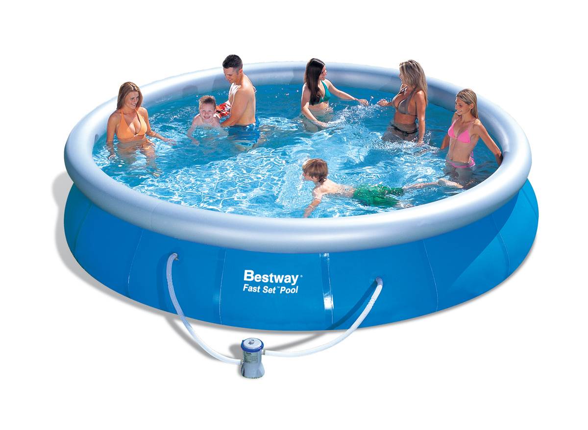 Bestway 15' x 36" Fast Set Inflatable Swimming Pool Set w/ 6 Type III Cartridges