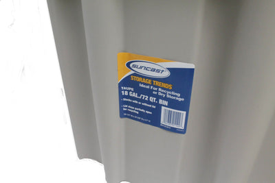 Suncast Storage Trend 18 Gallon / 72 Quart Stacking Tote Bin, Blue (Open Box)