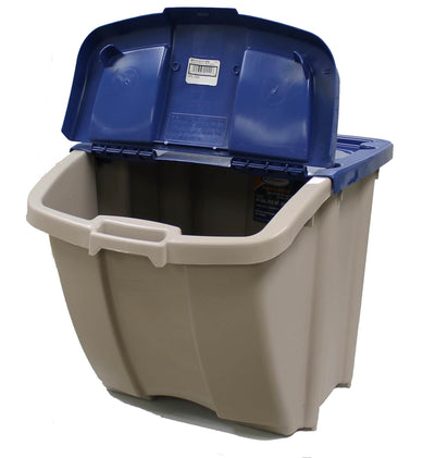 Suncast Storage Trend 18 Gallon / 72 Quart Stacking Tote Bin, Blue (Open Box)