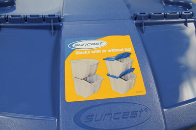 Suncast BH181812 Storage Taupe 18 Gallon Stacking Tote Bin - Missing Lid