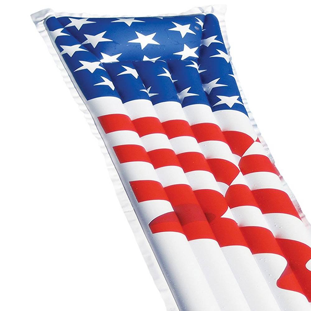 Swimline 72" Inflatable American Flag Swimming Pool and Lake Float Raft (2 Pack) - VMInnovations