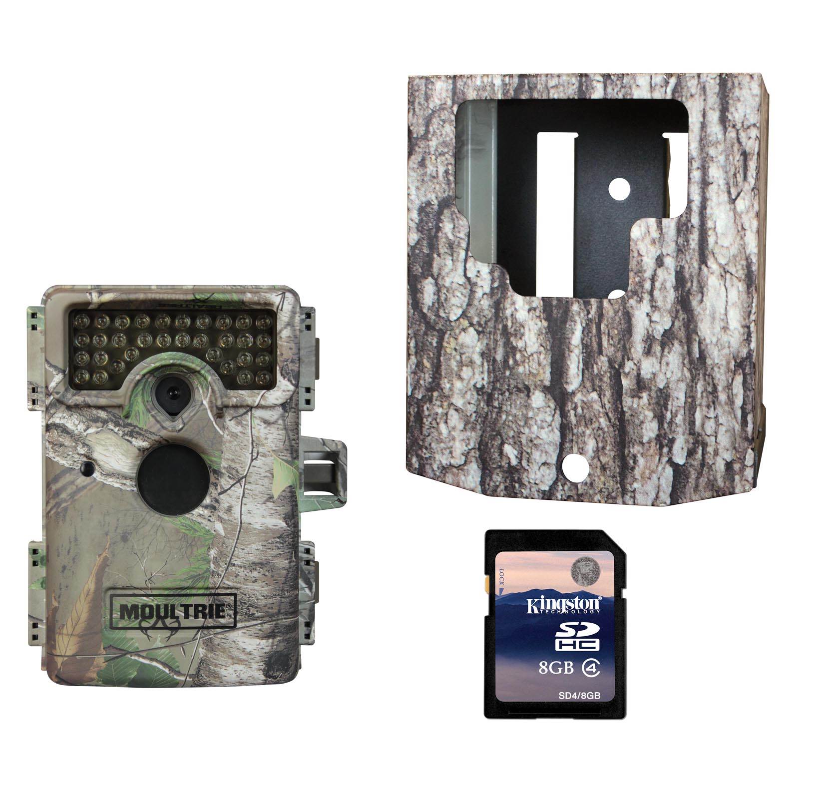 Moultrie M-1100i No Glow Infrared Trail Game Camera + Security Box & SD Card
