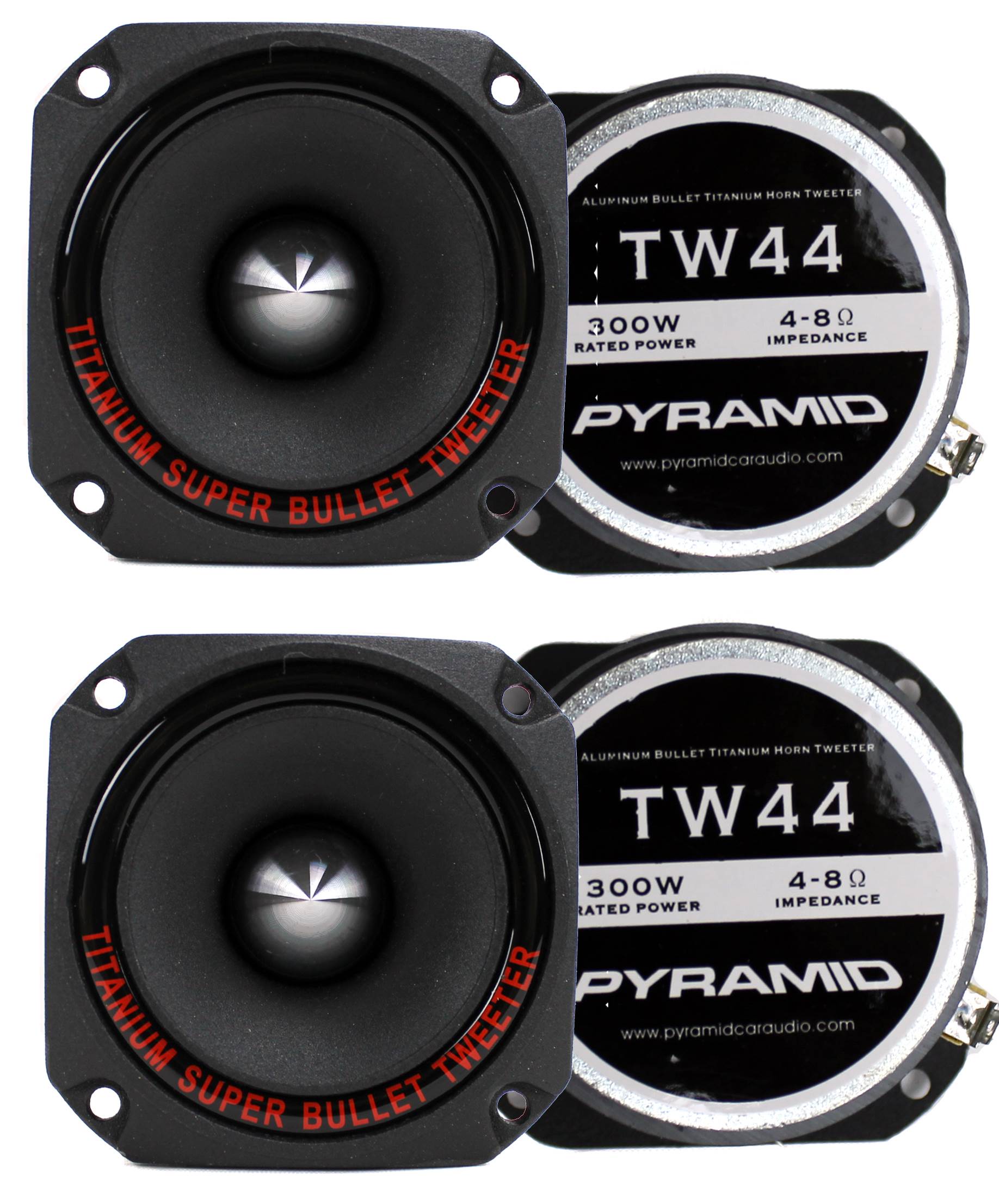 Pyramid TW44 1" 1200W Heavy Duty Titanium Dome Bullet Car Super Tweeters - VMInnovations