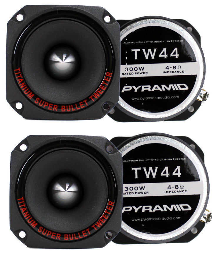 Pyramid TW44 1" 1200W Heavy Duty Titanium Dome Bullet Car Super Tweeters