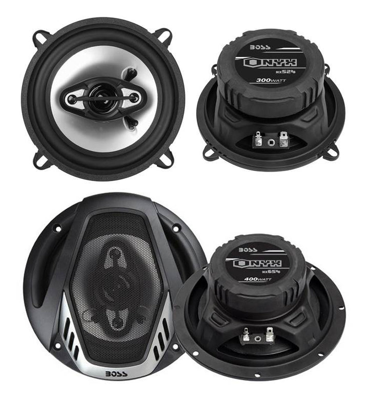 BOSS NX524 5.25" 300W and 6.5" 400W 4 Way Car Audio Coaxial Speaker Set (4 Pack) - VMInnovations