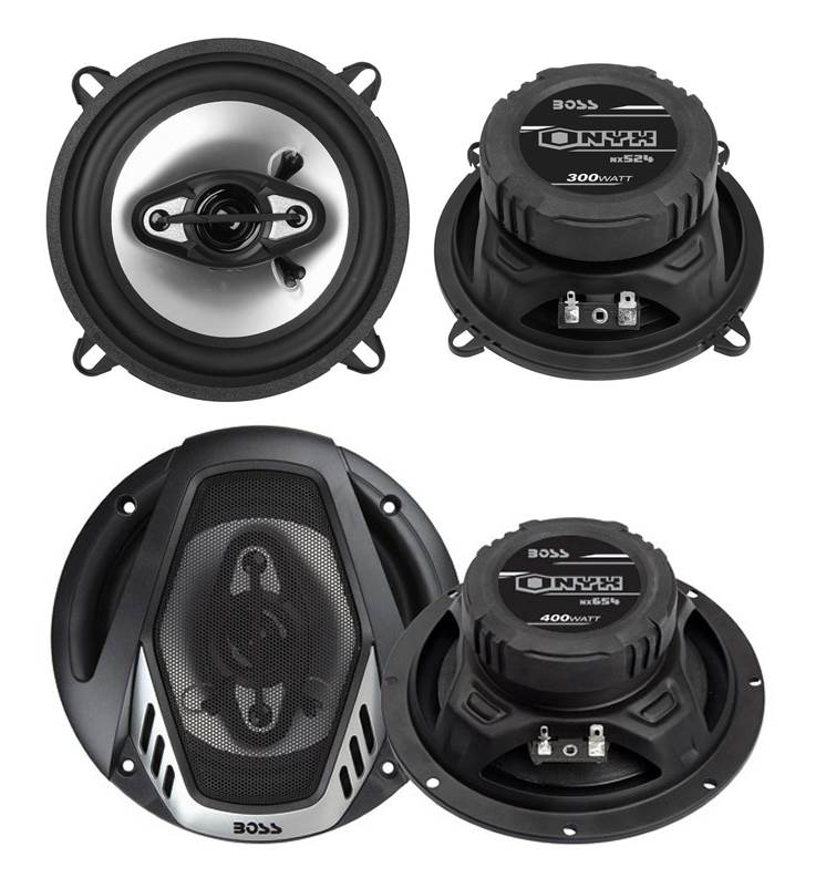 BOSS NX524 5.25" 300W and 6.5" 400W 4 Way Car Audio Coaxial Speaker Set (4 Pack) - VMInnovations