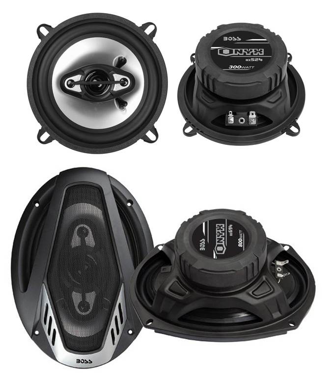 2) Boss NX524 5.25" 300W + 2) NX694 6x9" 800W 4-Way Car Audio Coaxial Speakers
