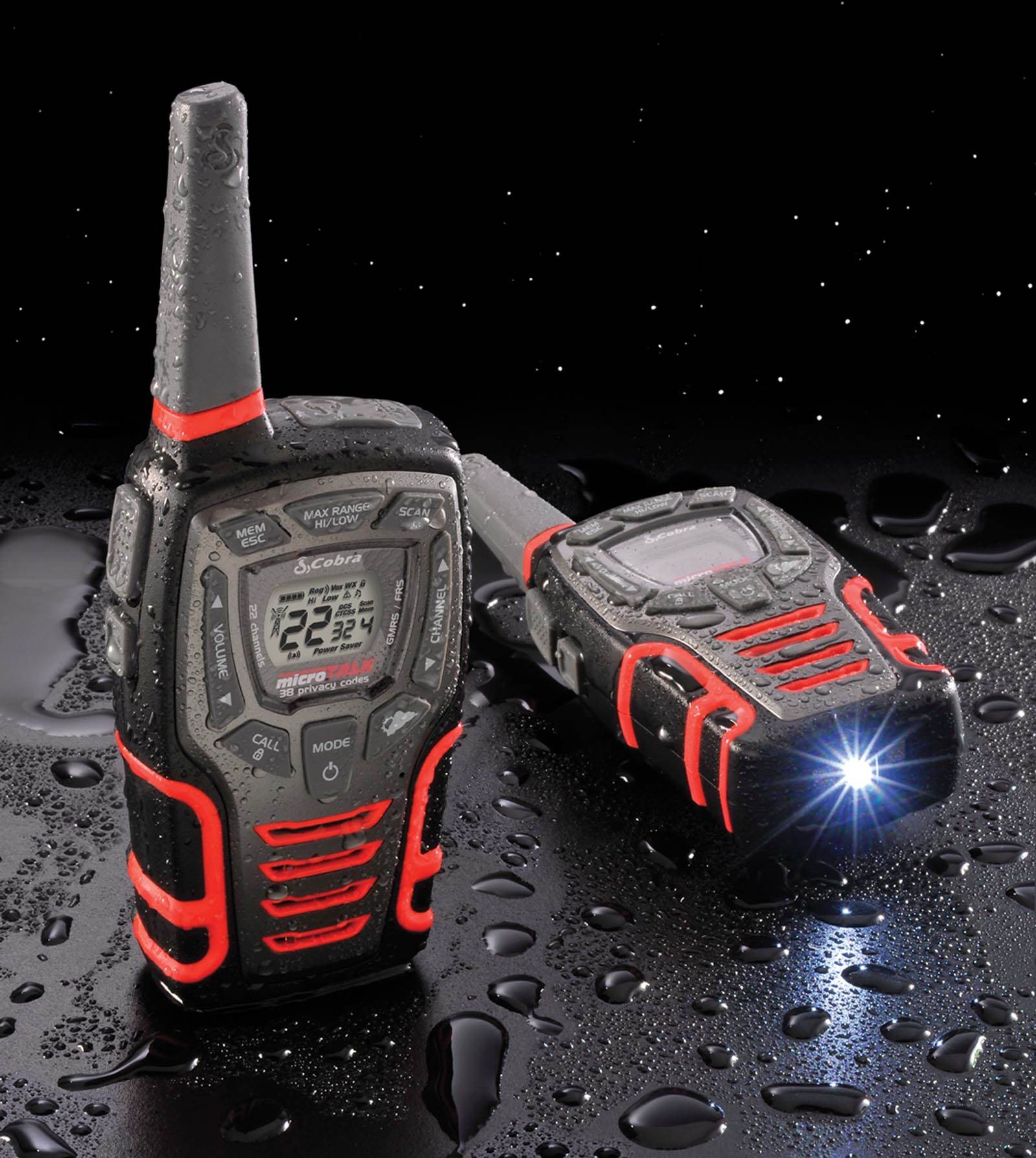 (2) COBRA MicroTalk 28 Mile 22 Channel 2-Way Radios Walkie Talkies (Open Box)