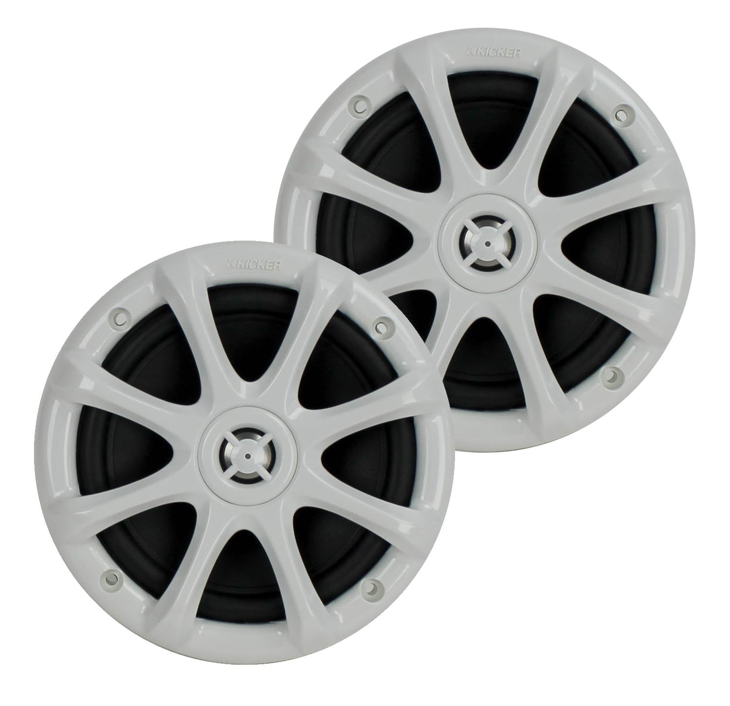 2) New Kicker KM6200W 6" 195 Watt 2-Way Marine Coaxial Audio Speakers KM6200
