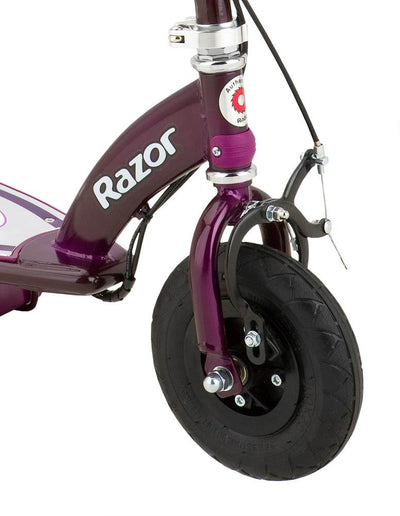 Razor E100 Kids Motorized 24V Electric Ride-On Scooter Includes a Helmet, Purple