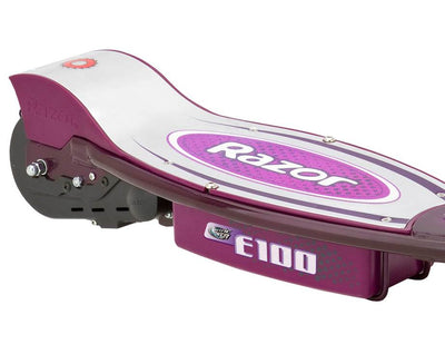 Razor E100 Kids Motorized 24V Electric RideOn Scooter w/ Helmet and Pads, Purple