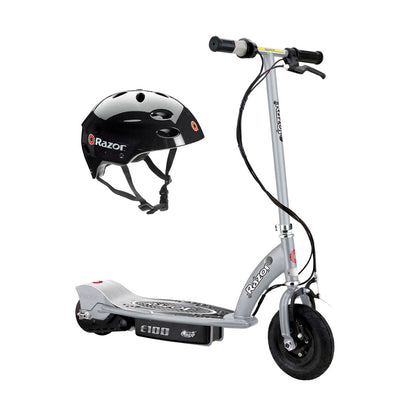 Razor E100 Kids Motorized 24 Volt Electric Powered Ride On Scooter with Helmet