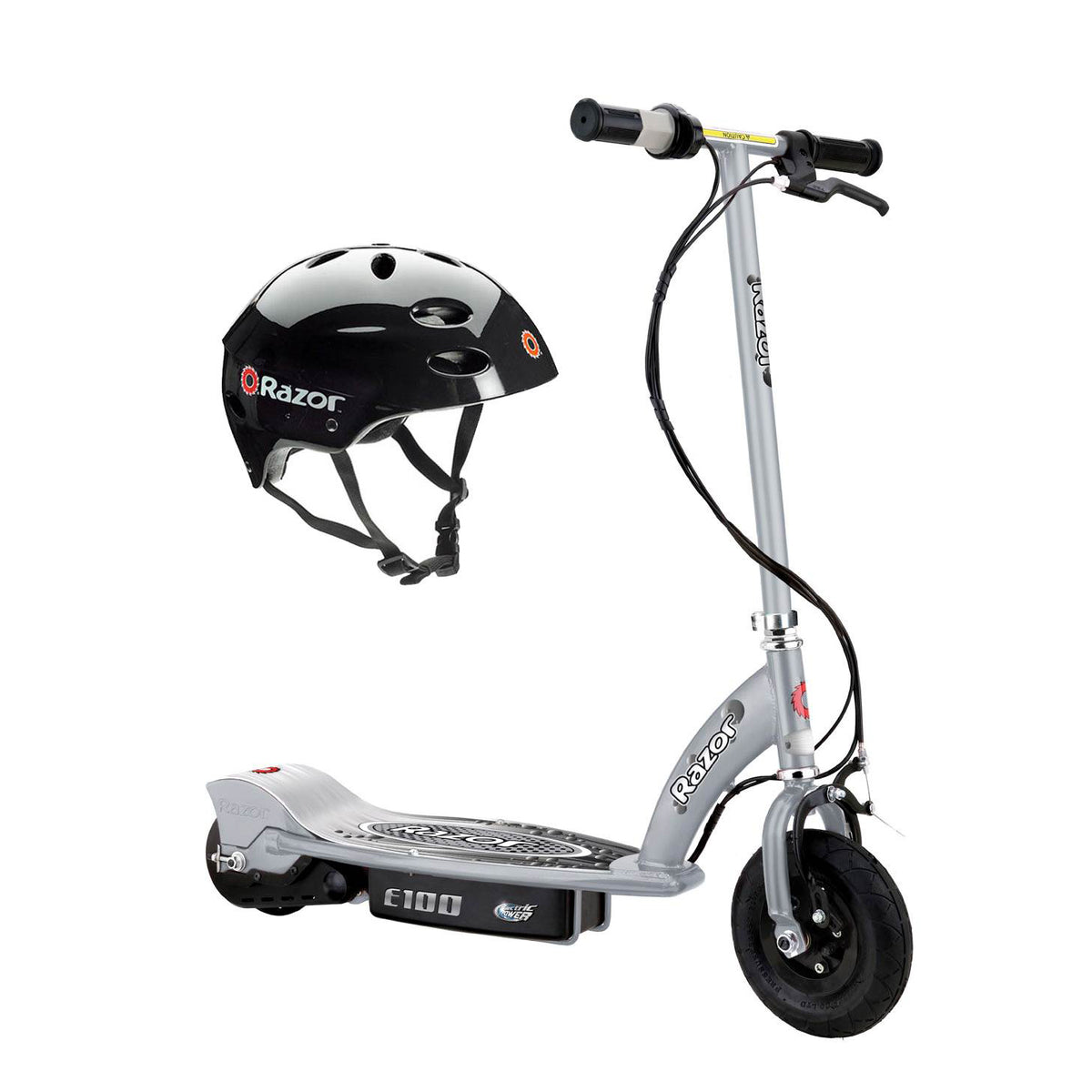 Razor E100 Kids Motorized 24 Volt Electric Powered Ride On Scooter with Helmet