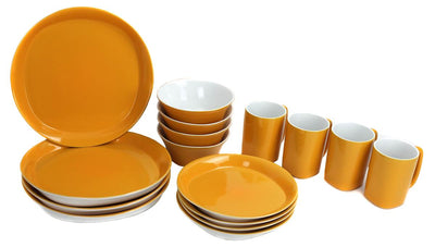 Rachel Ray Round and Square 16 Piece Stoneware Set Yellow - Missing Plate
