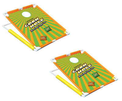 Swimline 91690 Swimming Pool Floating Cornhole Bean Bags Toss Game Set 2 Boards