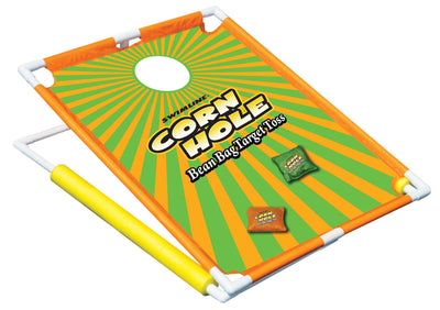 Swimline 91690 Swimming Pool Floating Cornhole Bean Bags Toss Game Set 2 Boards