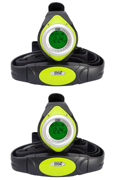 2) PYLE PHRM38GR LED Heart Rate Monitor Sports Watches w/ Calorie Counter Green