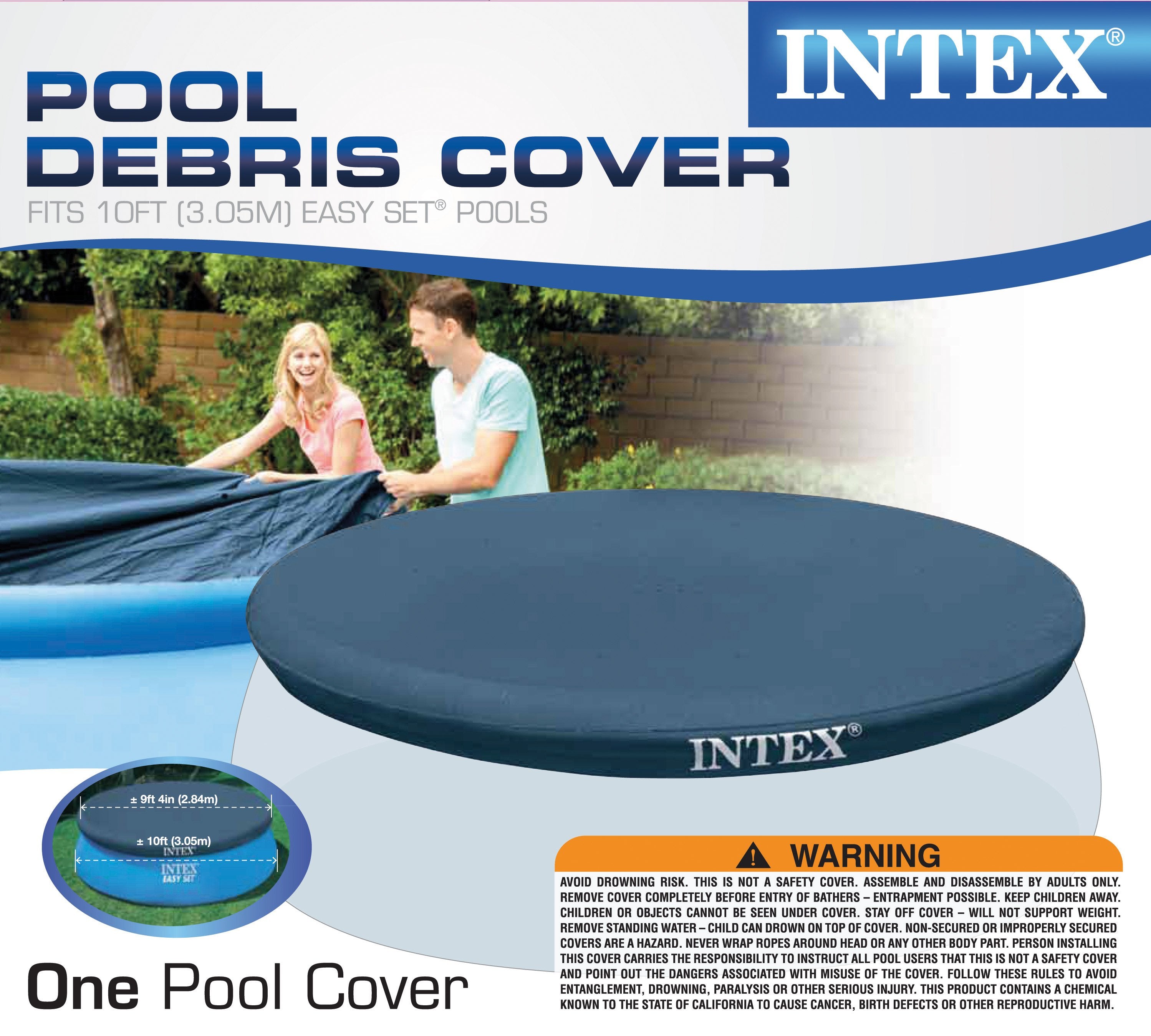 Intex 10' Debris Cover, 1000 GPH Filter Pump & Filter Cartridges (6 Pack)