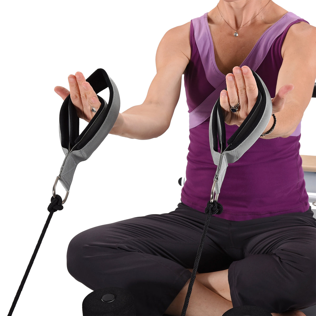 Stamina Products AeroPilates Double Loop Hand & Foot Strap Pair with Bag, Gray
