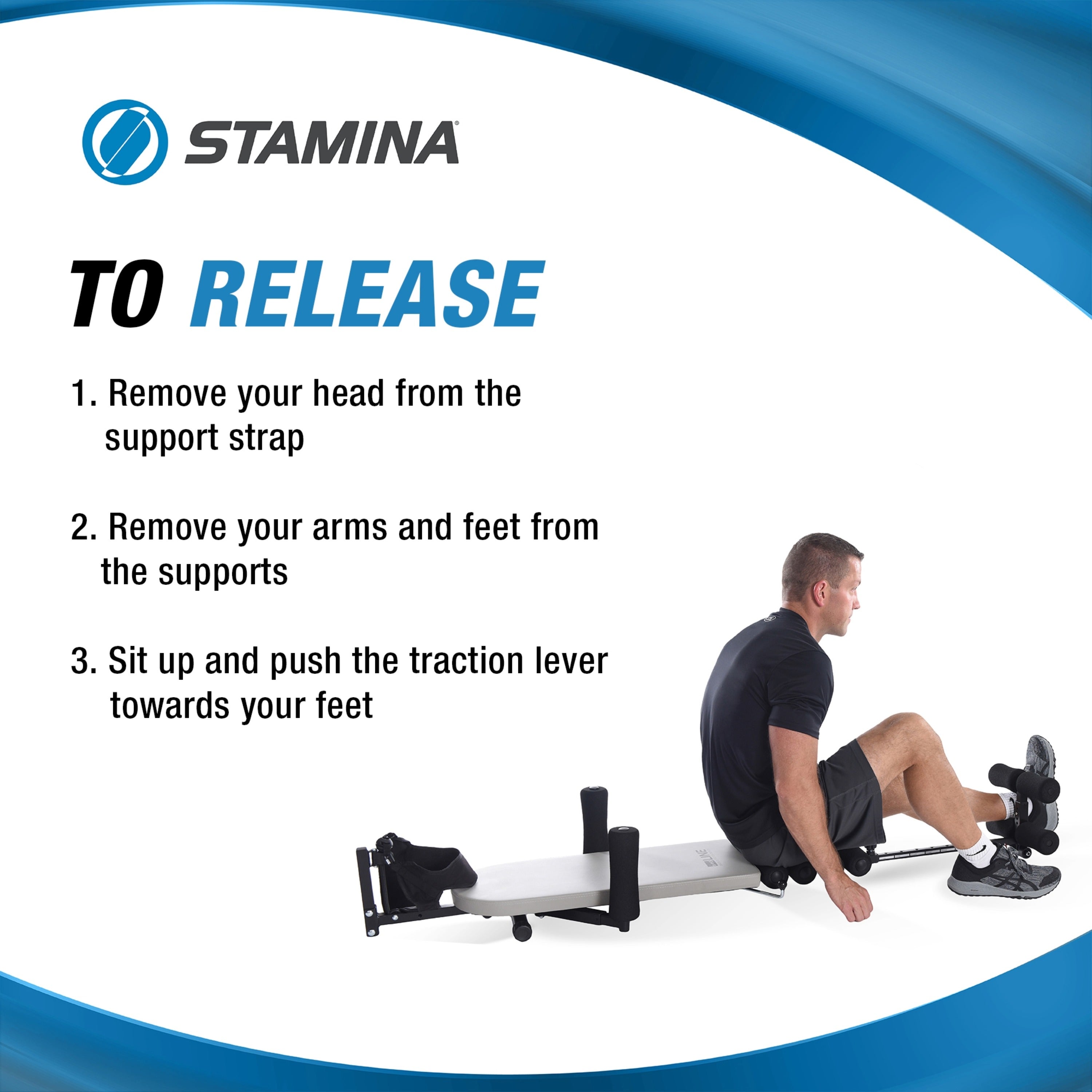 Stamina Products 55-1408 Inline Back Stretch Decompression Bench w/ Traction