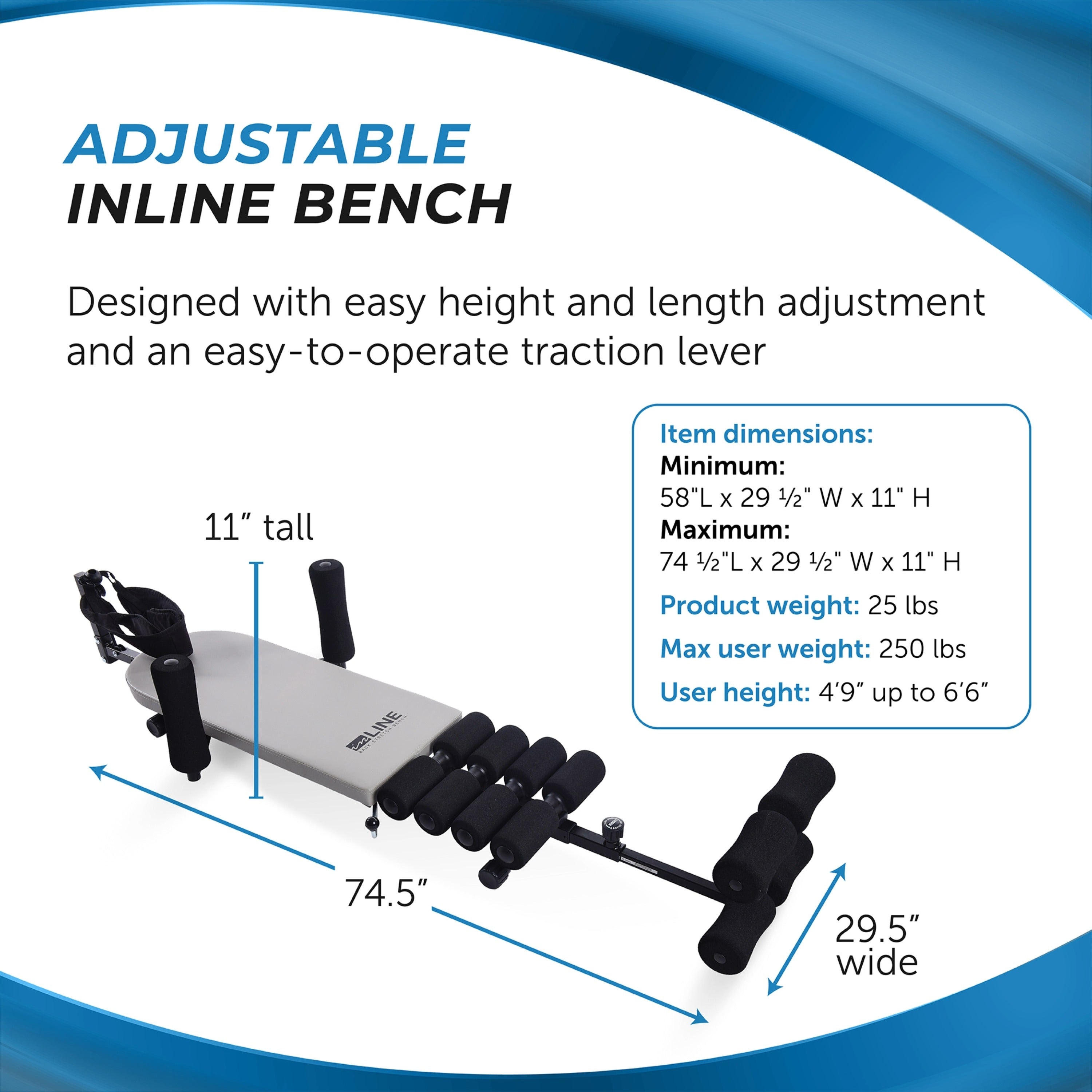 Stamina Products 55-1408 Inline Back Stretch Decompression Bench w/ Traction
