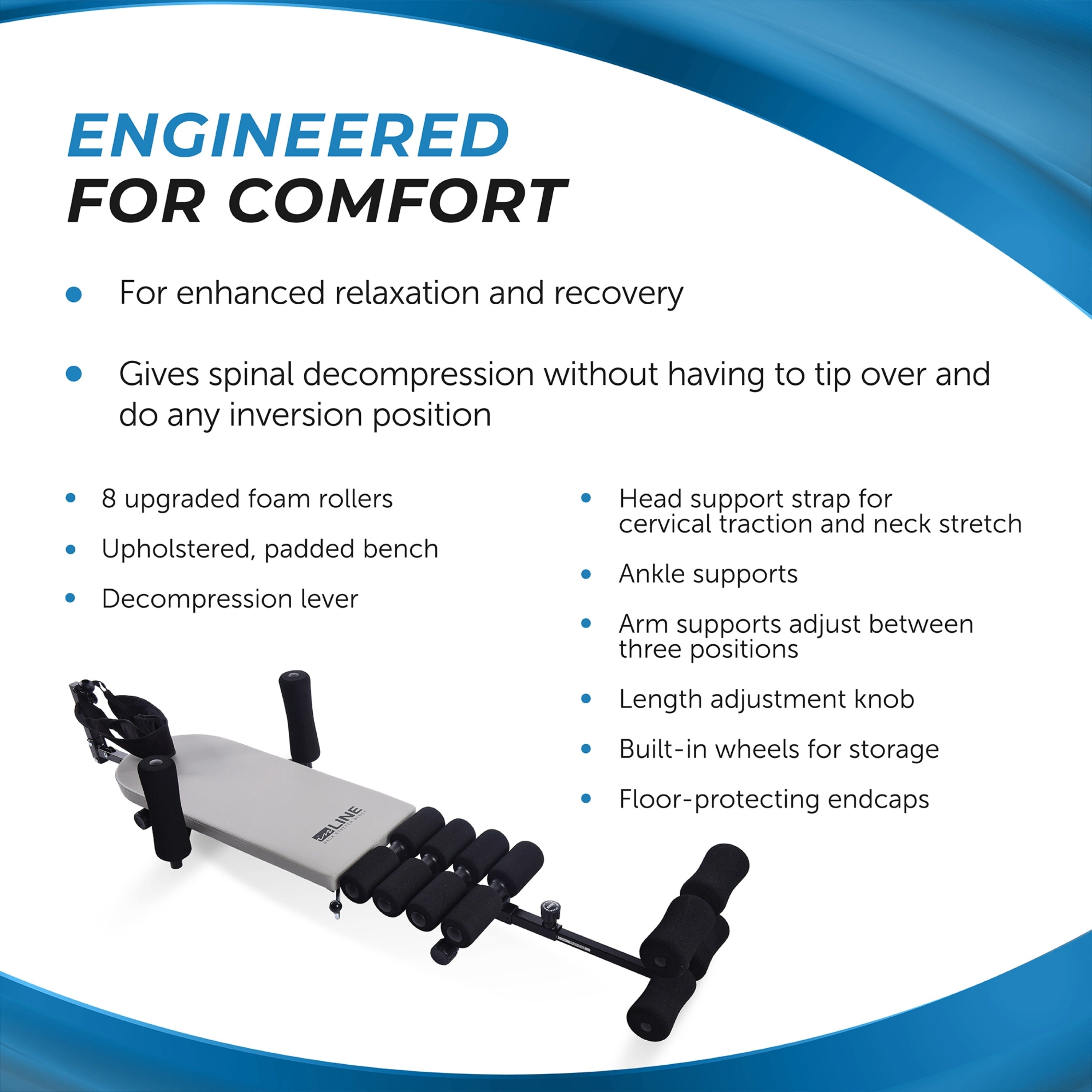 Stamina Products 55-1408 Inline Back Stretch Decompression Bench w/ Traction