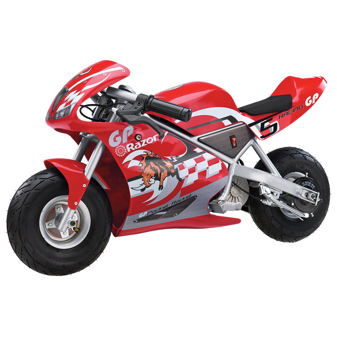 Razor 24V Mini Electric Bike Motorbike, 1 Speed Pocket Rocket Motorcycle , Red