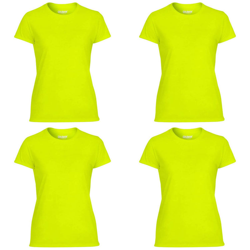 Gildan Missy Fit Womens Small Adult Short Sleeve T-Shirt, Yellow (4 Pack)