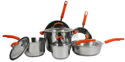 Rachael Ray 10-pc Stainless Steel Cookware Set Kitchen Pans Pots (Open Box)