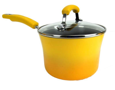 Rachael Ray 10-Piece Kitchen NonStick Hard Enamel Cookware Set Pots Pans -Yellow