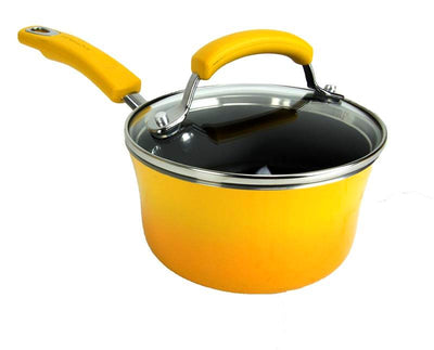 Rachael Ray 10-Piece Kitchen NonStick Hard Enamel Cookware Set Pots Pans -Yellow
