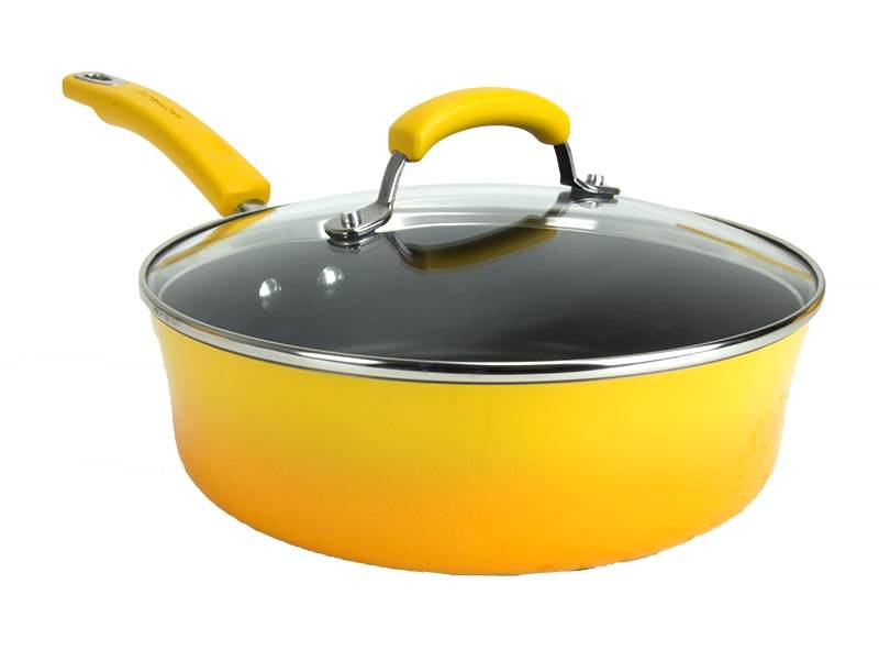 Rachael Ray 10-Piece Kitchen NonStick Hard Enamel Cookware Set Pots Pans -Yellow