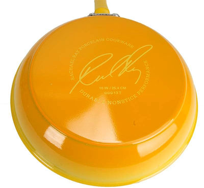Rachael Ray 10-Piece Kitchen NonStick Hard Enamel Cookware Set Pots Pans -Yellow