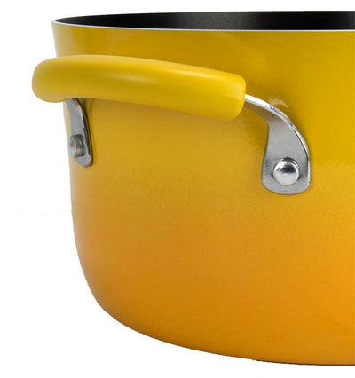 Rachael Ray 10-Piece Kitchen NonStick Hard Enamel Cookware Set Pots Pans -Yellow