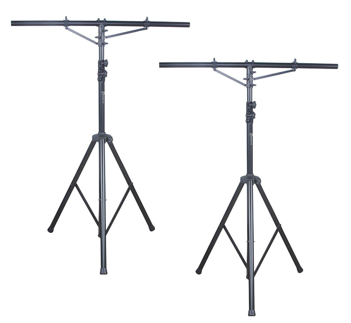 (2) AMERICAN DJ LTS-2 Aluminum Black Heavy Duty 12 Ft Tripod T-Bar Light Stands