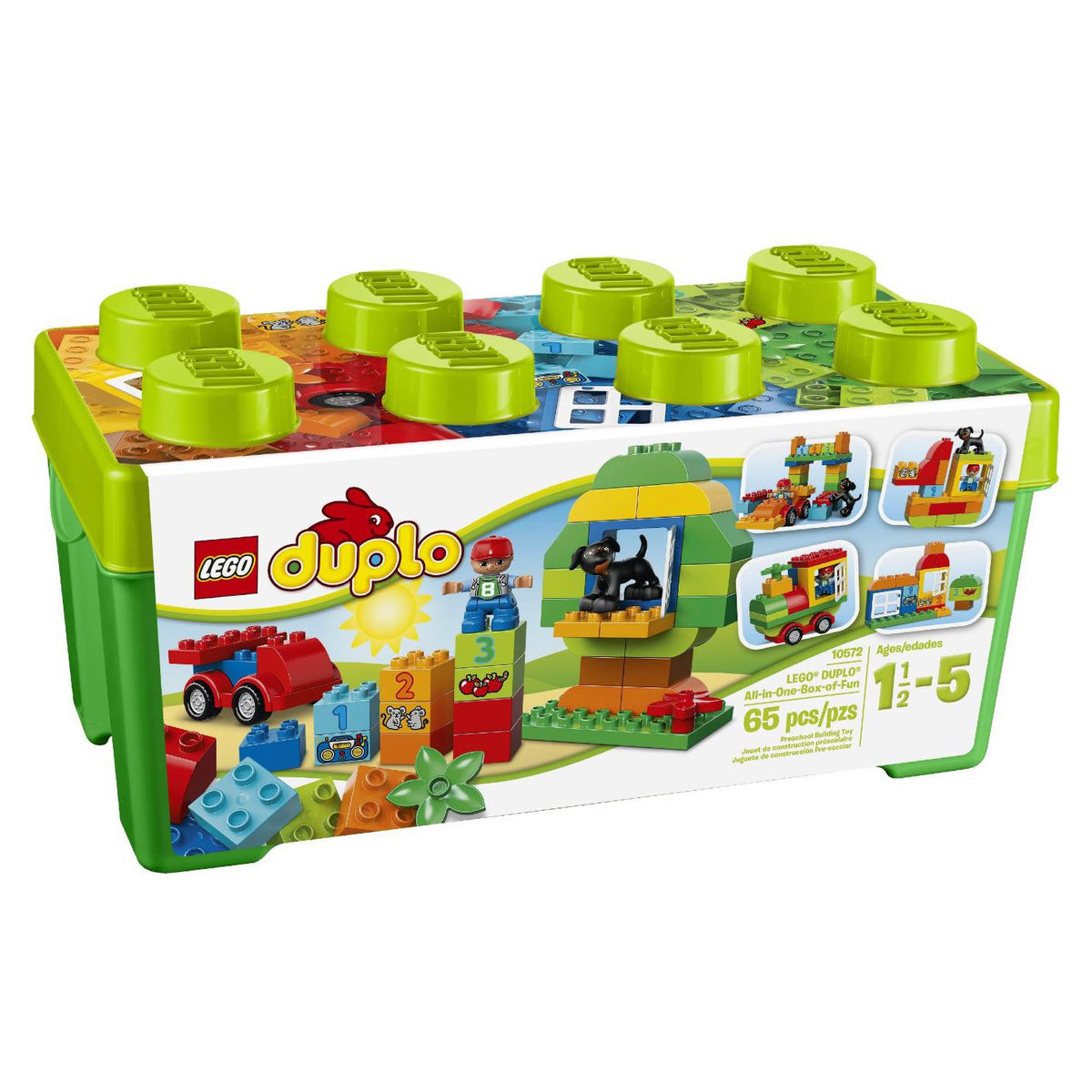 LEGO Duplo All-in-One Box of Fun Kids 65 Piece Building Set with Toy Figure