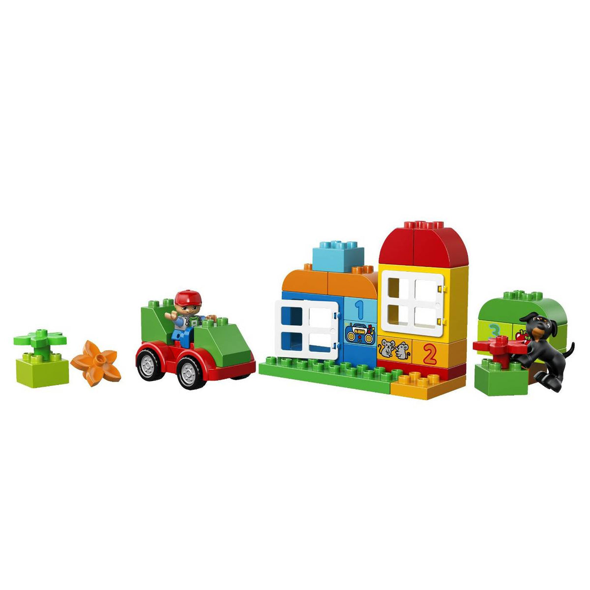 LEGO Duplo All-in-One Box of Fun Kids 65 Piece Building Set with Toy Figure