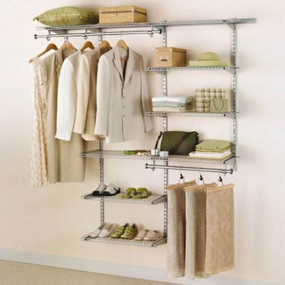 Rubbermaid Configurations 3-6 Ft Custom Closet Organizer Deluxe Kit, Titanium