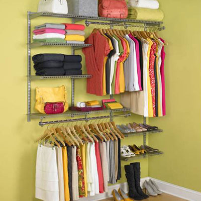 Rubbermaid Configurations Closet Organizer 3'-6' Deluxe Kit, Titanium (Open Box) - VMInnovations
