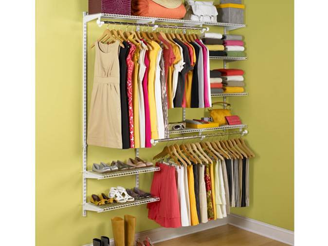 Rubbermaid 3-6 Feet Custom DIY Closet Organizer Deluxe Kit, White (For Parts)