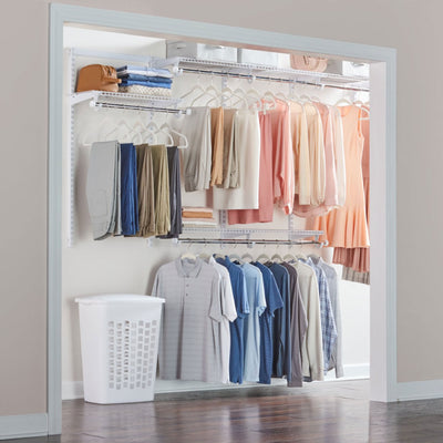 Rubbermaid Configurations 4 to 8 Ft Custom Closet Organizer Kit, White (2 Pack)