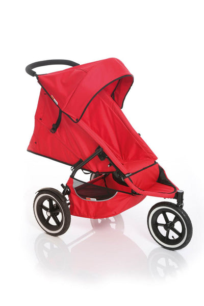 Phil & Teds Classic Inline Folding Baby Stroller w/ Double Seat - Red - Open Box